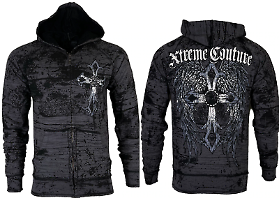 Xtreme Couture by Affliction Men's Zip up Hoodie SUPERIOR HEIST Biker Cross $88