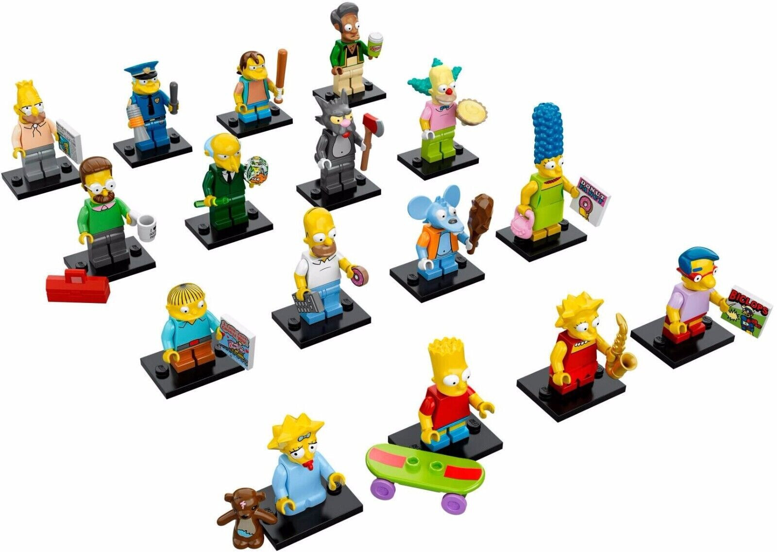 Complete Set of (16) Lego The Simpsons Series 1 Minifigures