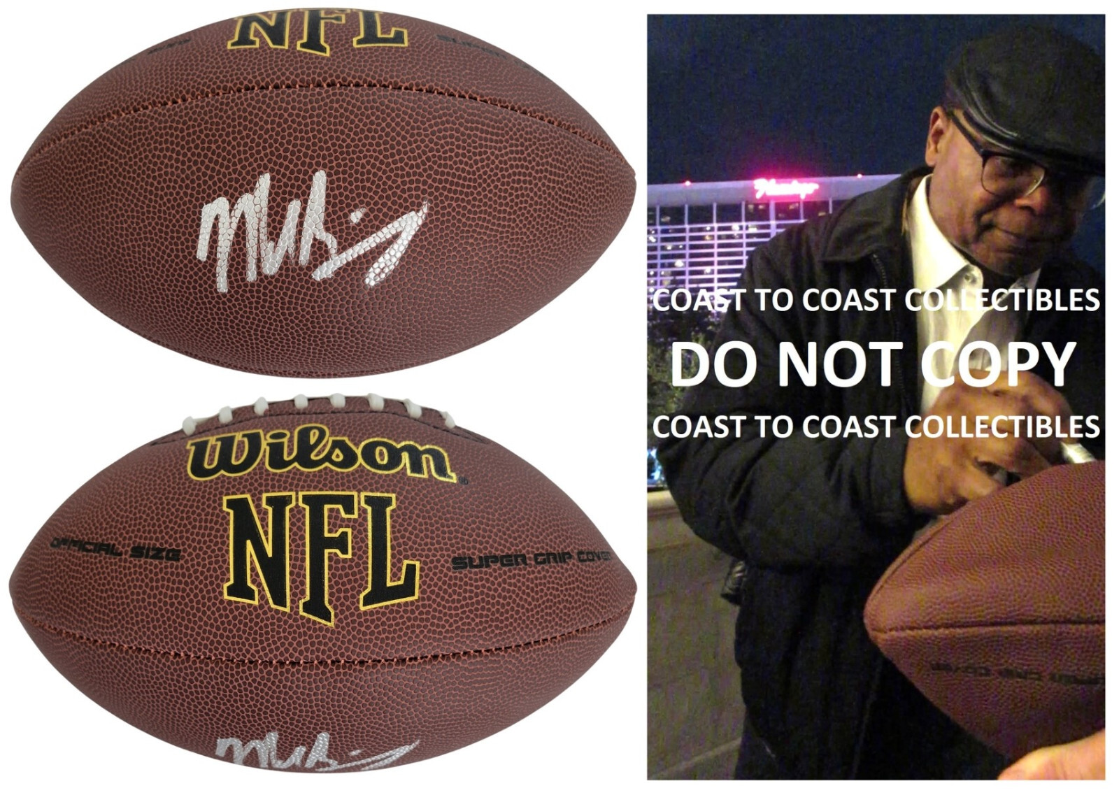 Mike Singletary Signed Football Proof COA Autographed Chicago Bears Baylor HOF Mike Singletary Signed Football Proof COA Autographed Chicago Bears Baylor HOF