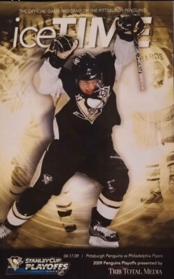Pittsburgh Penguins 4-17-09 Stanley Cup Playoffs Ice Time Game program Vs Flyers