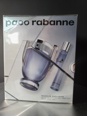Invictus by Paco Rabanne 2pc EDT Spray 3.4 oz/100ml+Travel Spray 0.68 Sealed Box