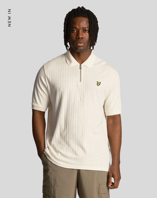 Lyle & Scott Textured Stripe Polo Shirt/Chalk - 2XL FREE DPD NEXT DAY SPRING 24