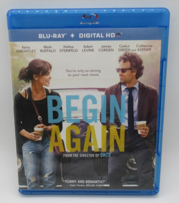 BEGIN AGAIN BLU-RAY + DIGITAL UV MOVIE, KEIRA KNIGHTLEY, MARK RUFFALO, ADAM L.