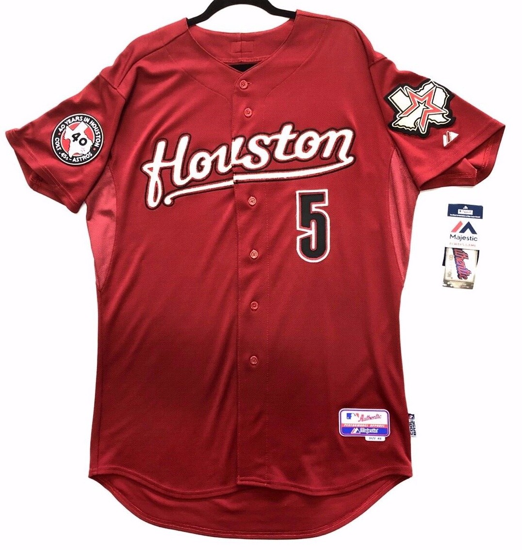 USA製 Majestic アストロズ ゲームシャツ ビッグシルエット MAJESTIC AUTHENTIC, SZ 58 4XL, HOUSTON ASTROS RED, JEFF