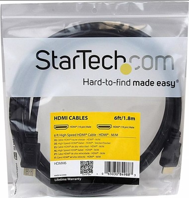 StarTech 6' High Speed HDMI Cable, 30 AWG #HDMM6