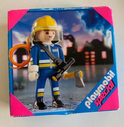 NIB Playmobil Special #4675 Blue Fireman Ax Mask Helmet Rope F...
