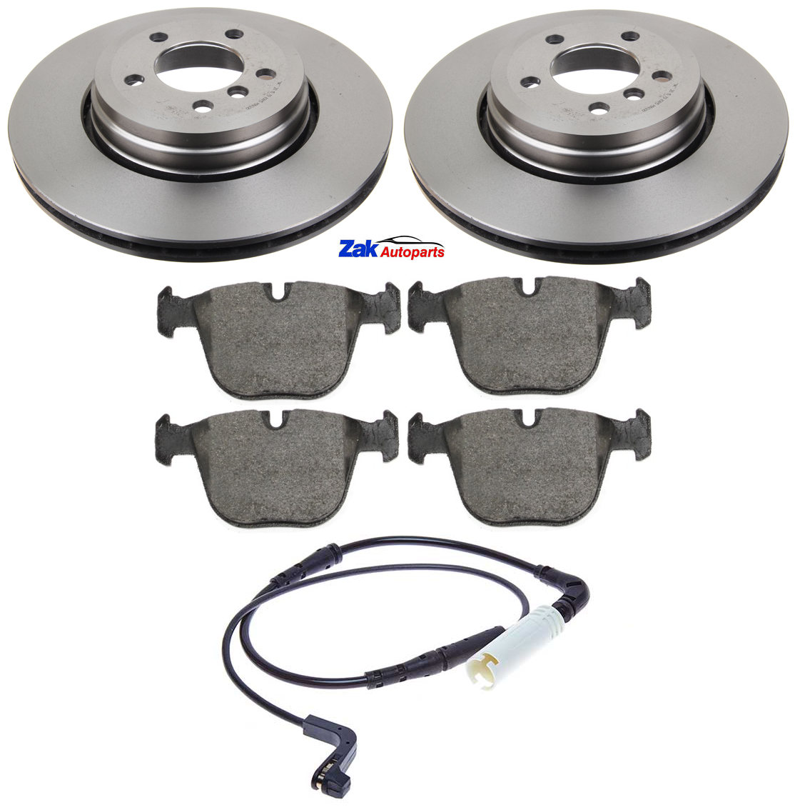 FOR BMW E60 5 SERIES 535D M SPORT 3.0 REAR BRAKE DISCS & PADS + SENSORS