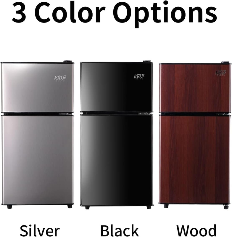Refrigerator 3.5 Cu.Ft with Freezer,Vintage Double Door,Lock Fresh,7 Level Adjus
