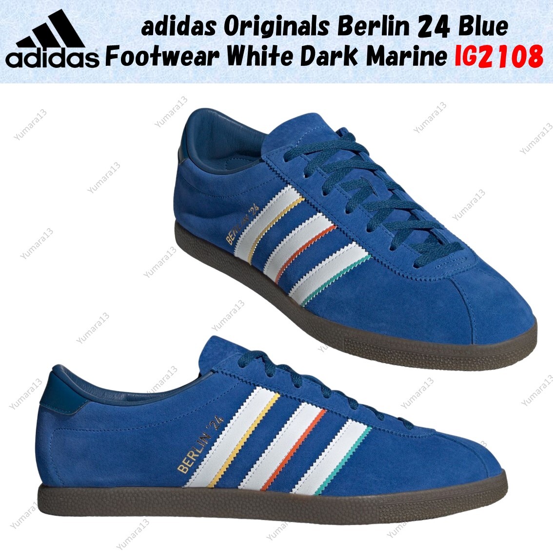 ADIDAS ORIGINALS ADIDAS ORIGINALS BERLIN 24 BLUE FOOTWEAR WHITE DARK MARINE IG2108 MEN'S SIZE