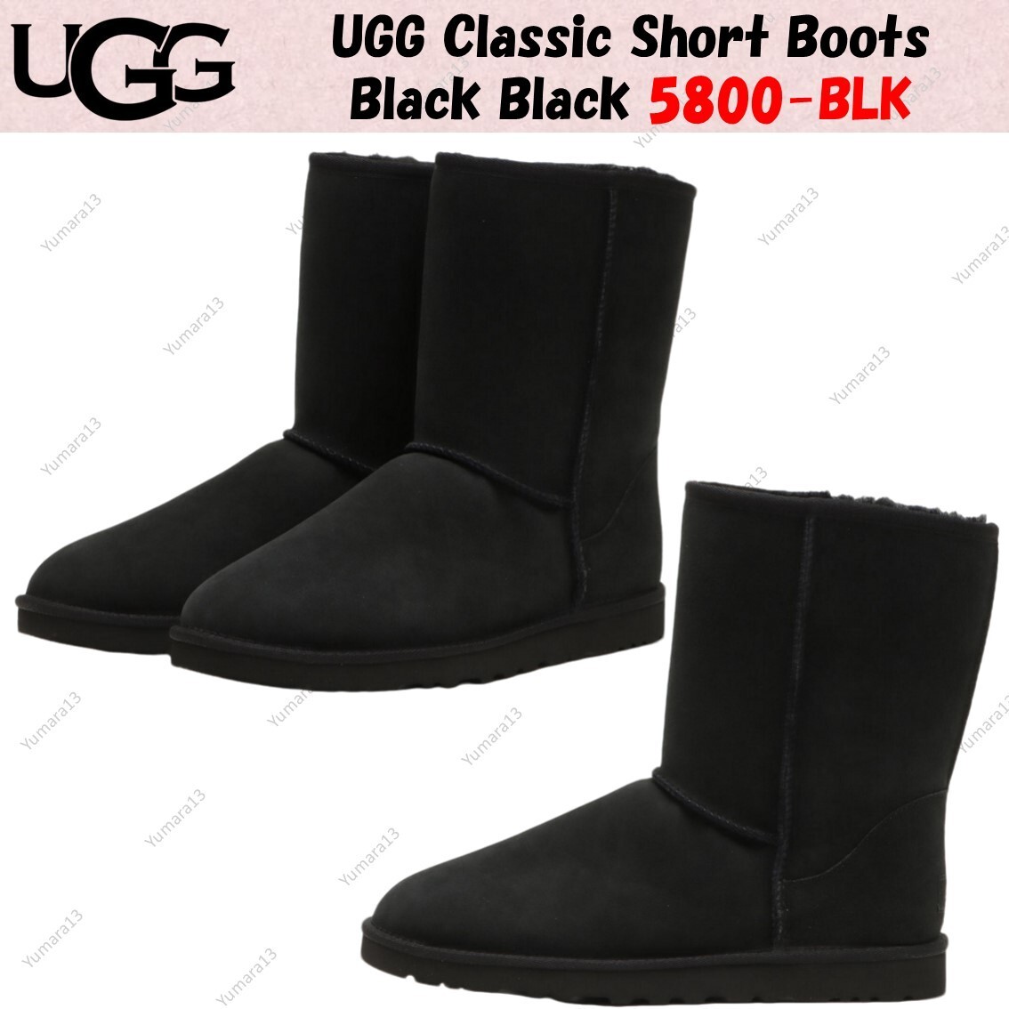 UGG Classic Short Boots Black Black 5800-BLK Men's Size | eBay