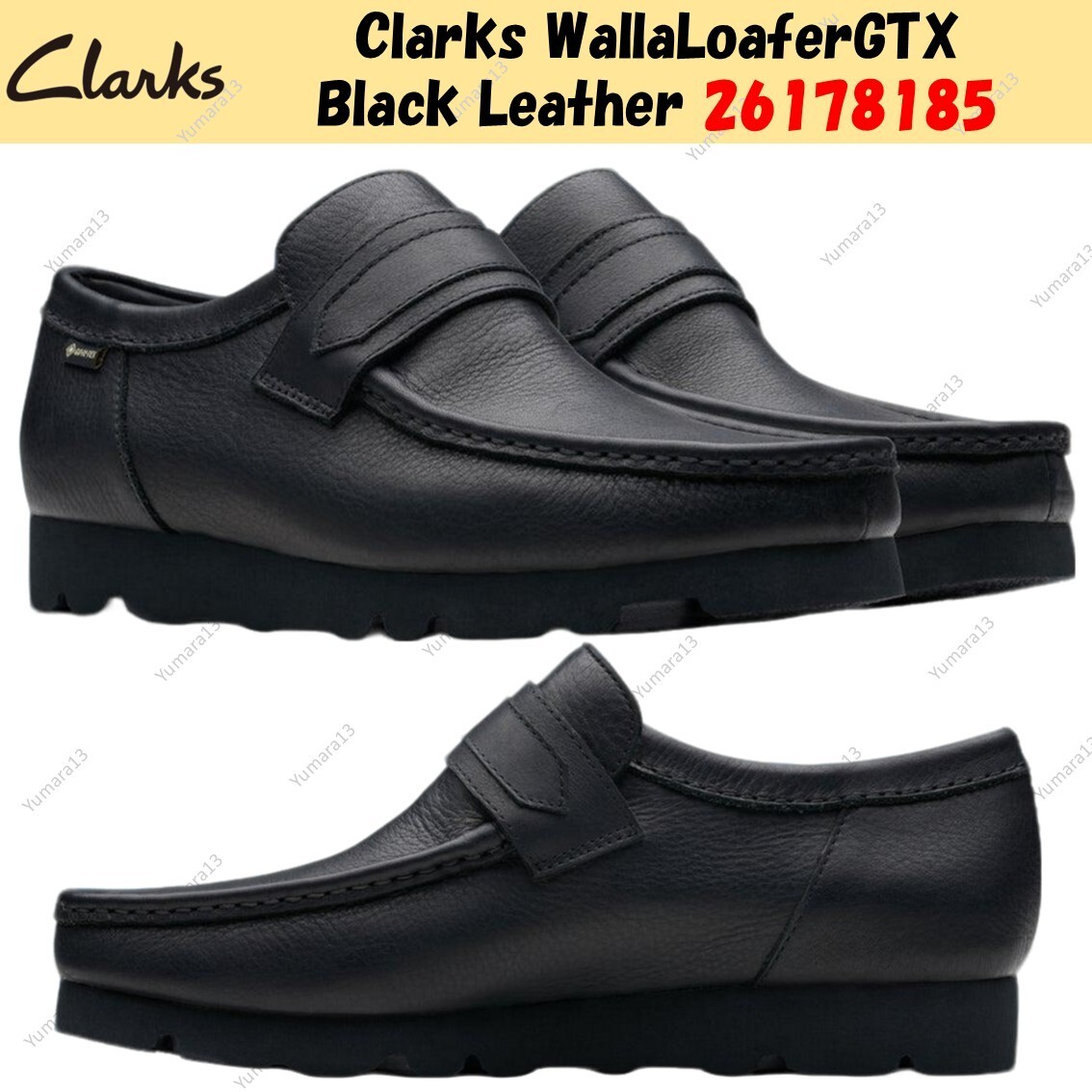 靴 CLARKS WallaLoaferGTX Clarks WallaLoaferGTX Black Leather 26178185 UK 4-13 | eBay