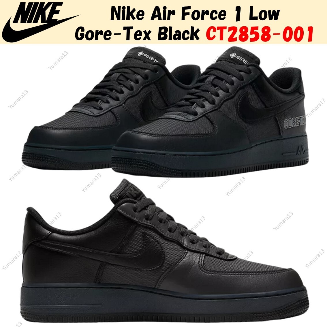 Nike Air Force 1 Low Gore-Tex Black CT2858-001 Men's Size | eBay
