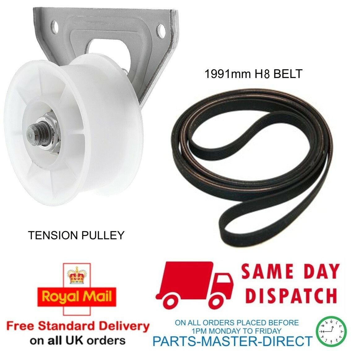GENUINE INDESIT CONDENSER TUMBLE DRYER PULLEY TENSION WHEEL & BELT