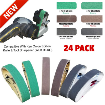 24New Replacement Belt Kit For Work Sharp Knife Tool Sharpener Ken Onion Edition