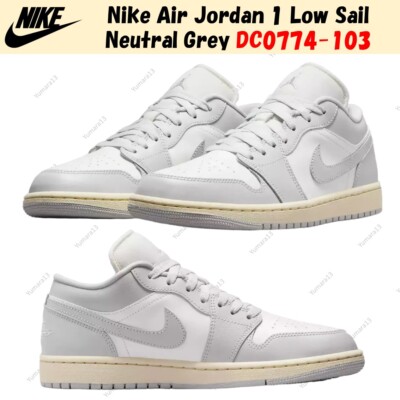 Nike Air Jordan 1 Low Sail Neutral Grey DC0774-103 Women's Size