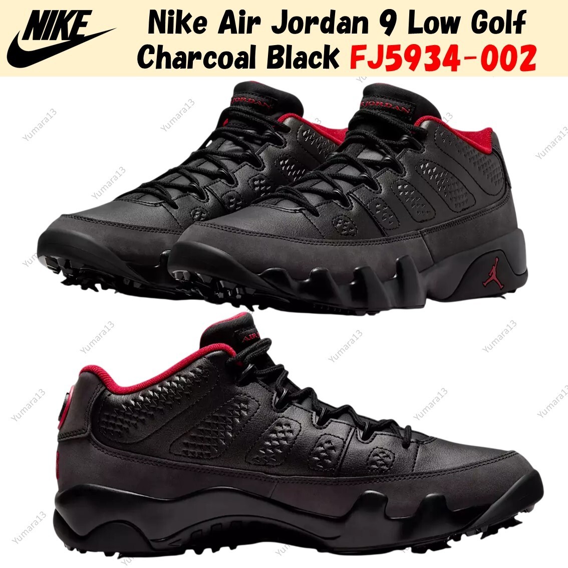 sale3/3(月)10:00までNike Air Jordan 9 Golf Nike Air Jordan 9 Low Golf Charcoal Black FJ5934-002 Men's