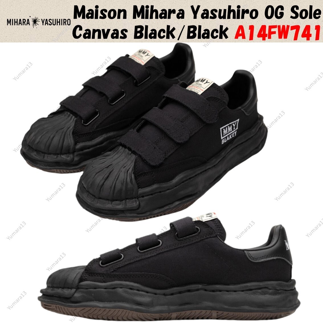 MAISON MIHARA YASUHIRO メンズ スニーカー A14FW741 BLACK A14FW741-BLACK Maison MIHARA YASUHIRO BLAKEY original sole