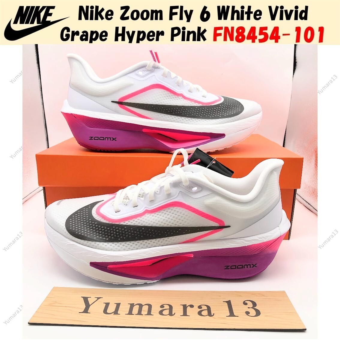Nike Zoom Fly 6 White Vivid Grape Hyper Pink FN8454-101 US