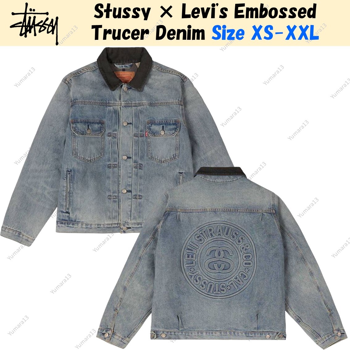 Stussy × LEVI'S Embossed Trucer \"Denim Stussy × Levi's Embossed Trucer Denim Size XS-XXL | eBay