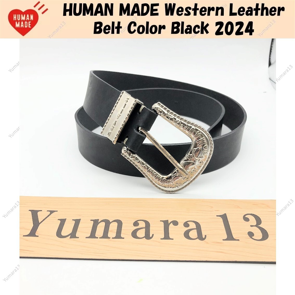 小物 HUMAN MADE HEART LEATHER BELT HUMAN MADE HEART LEATHER BELT Mサイズ