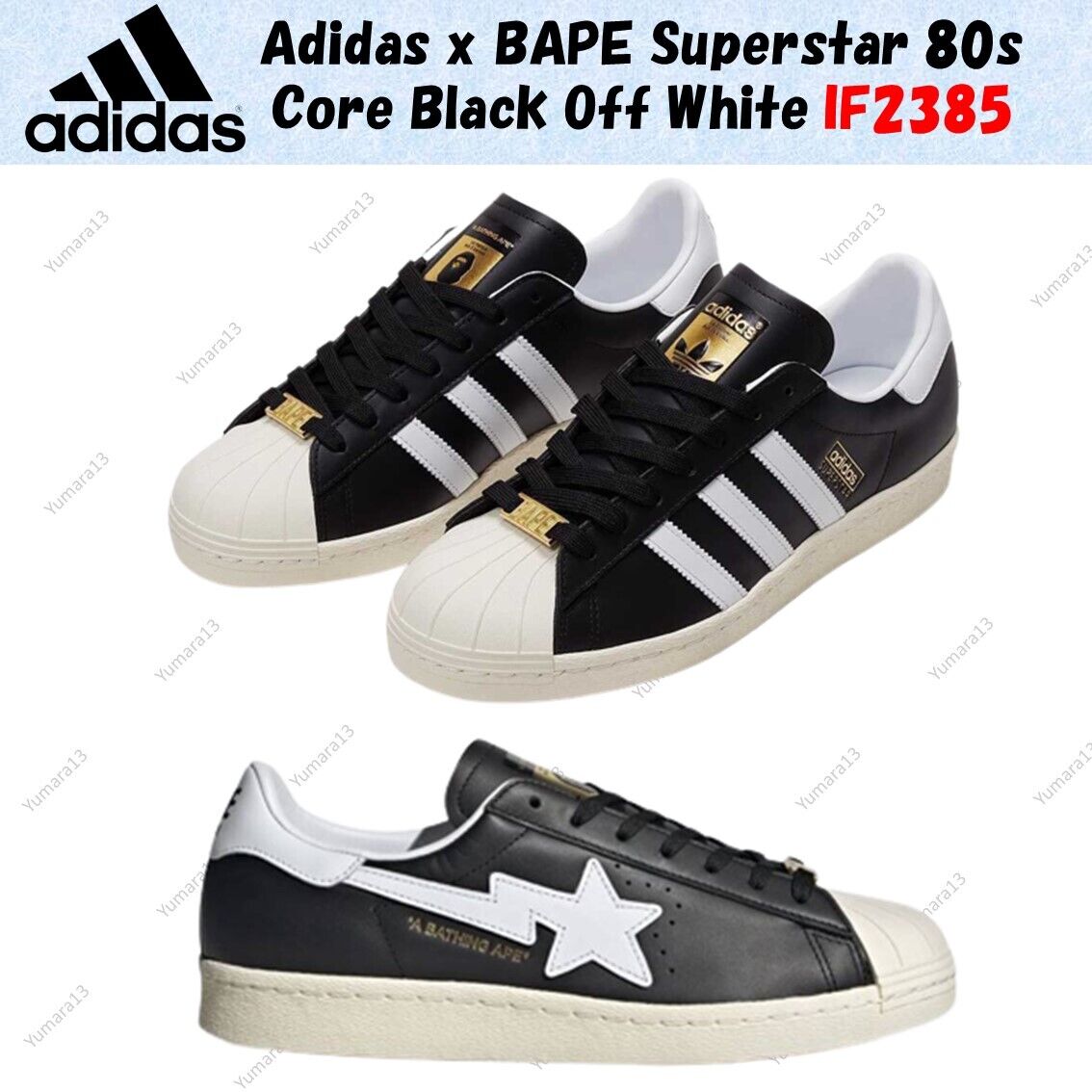 Adidas x BAPE Superstar 80s Core Black Off White IF2385 Adidas x BAPE Superstar 80s Core Black Off White IF2385