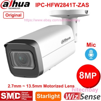 Dahua IPC-HFW2841T-ZAS 8MP 2.7~13.5mm 5x Zoom Starlight IP Camera SMD+ PoE MIC