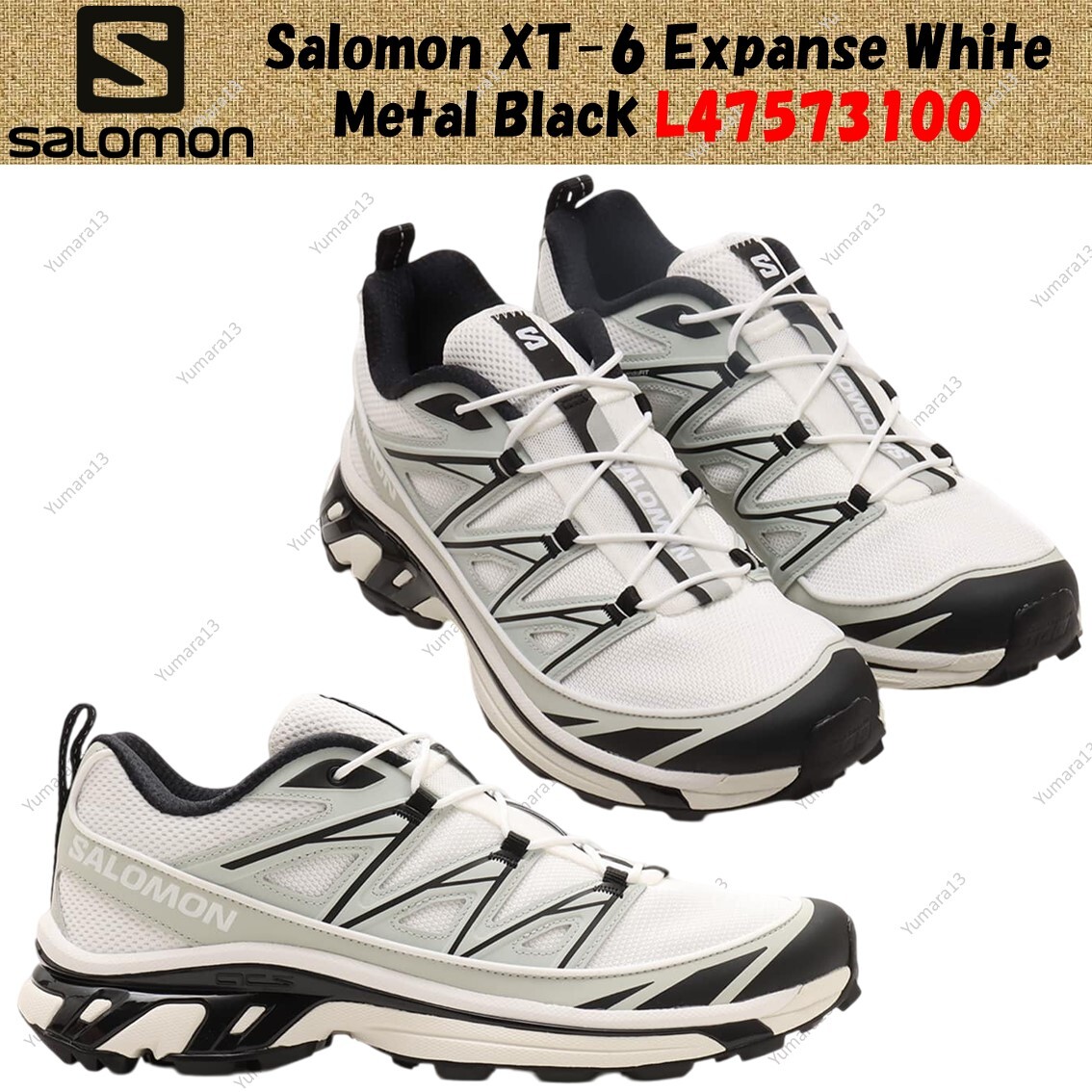 Salomon XT-6 Expanse White Metal Black L47573100 Men's Size | eBay