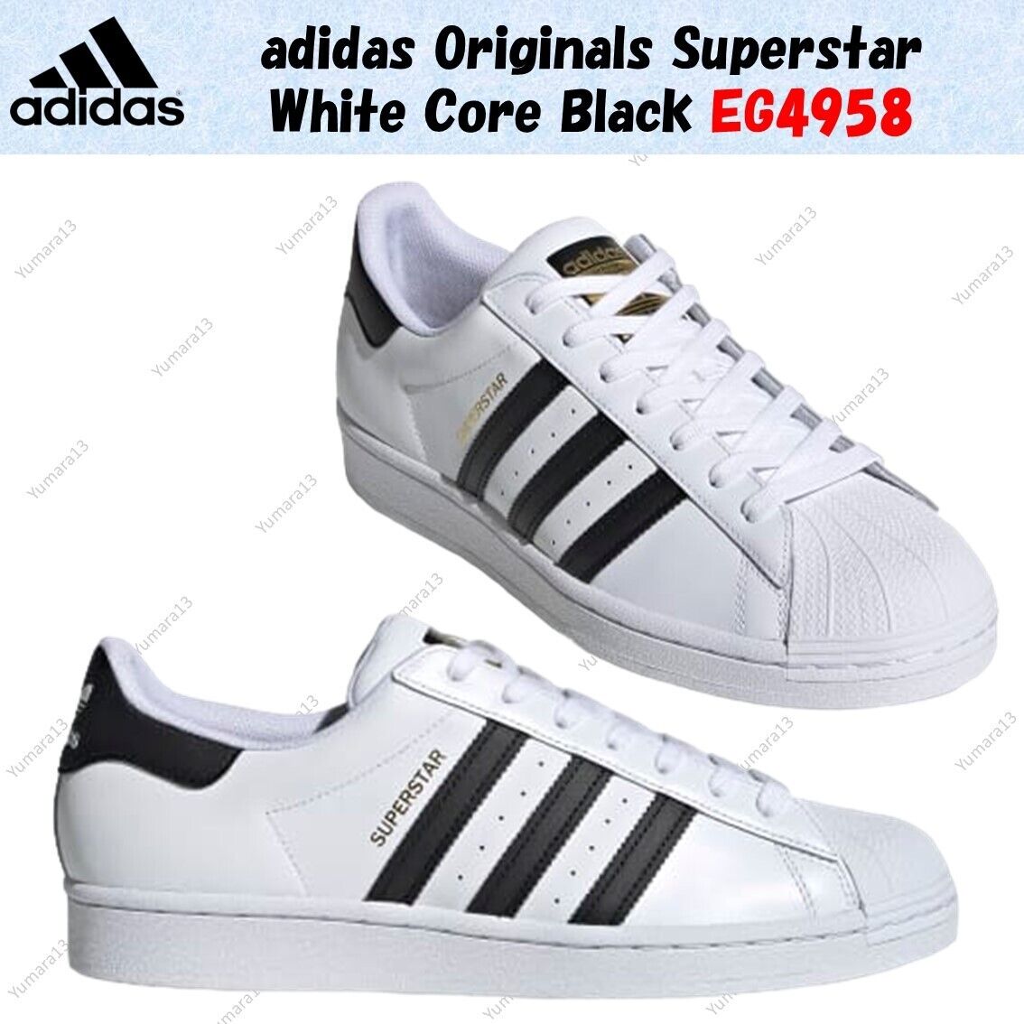 adidas Originals Superstar White Core Black EG4958 Men's