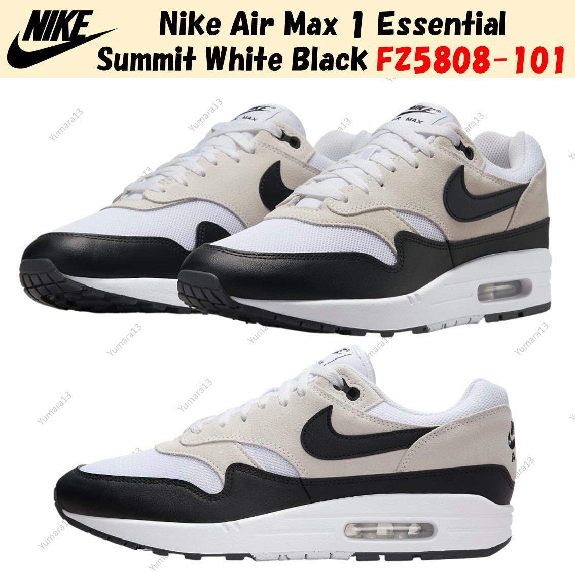 NIKE★WMNS AIR MAX 1★WHITE/SUMMIT WHITE/BLACK Nike Air Max 1 Summit White & Black Shoes | Zumiez