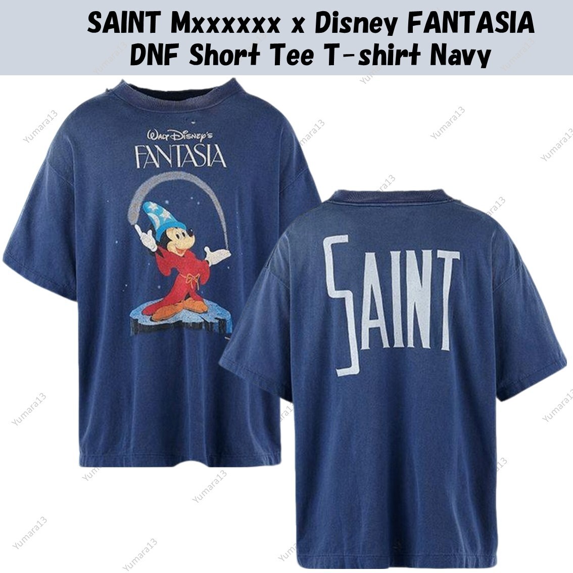 トップス SAINT Mxxxxxx DNF_SS TEE / FANTSIA SAINT Mxxxxxx x Disney FANTASIA DNF Short Tee T-shirt Navy