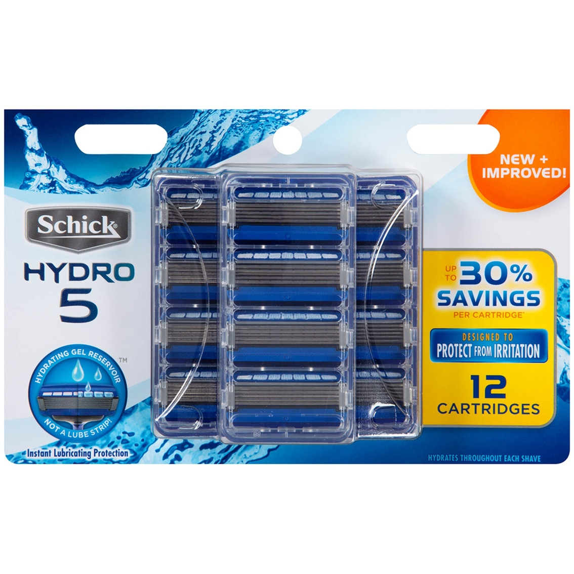 Schick Hydro 5 Refill Razor Blade, 12 Cartridges - BLISTER P