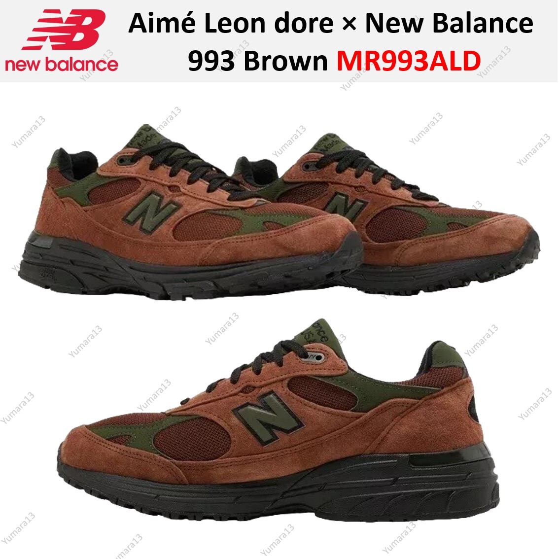 Aimé Leon dore × New Balance 993 Brown MR993ALD Men's Size