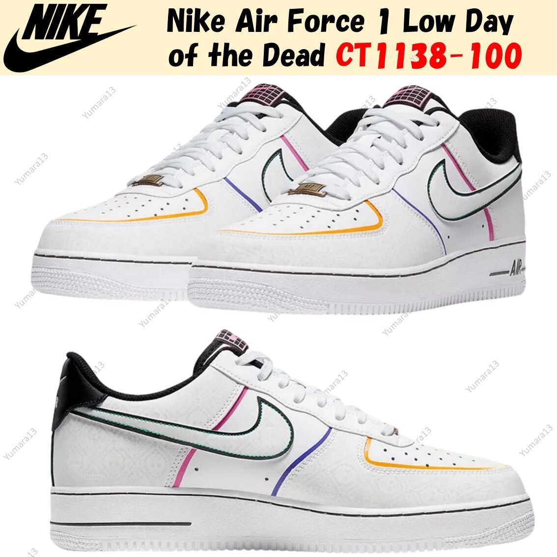 靴 Nike Air Force 1 Low \"Day of the Dead\" Buy Air Force 1 Low 'Day of the Dead' - CT1138 100 | GOAT