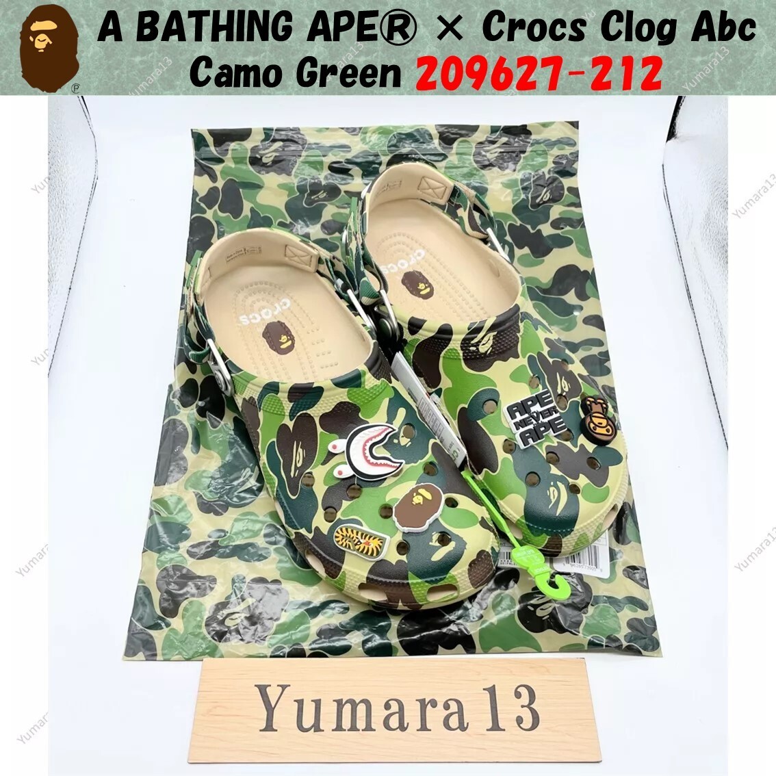 A BATHING APE® x Crocs Clog Green 23cm BAPE X CROCS 】CLOG | bape.com
