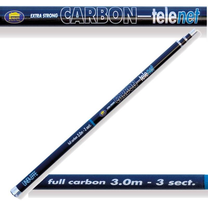 3m Lineaffe Carbon Landing Tele Net Handle 3 Section Carp Match Pole Fishing 