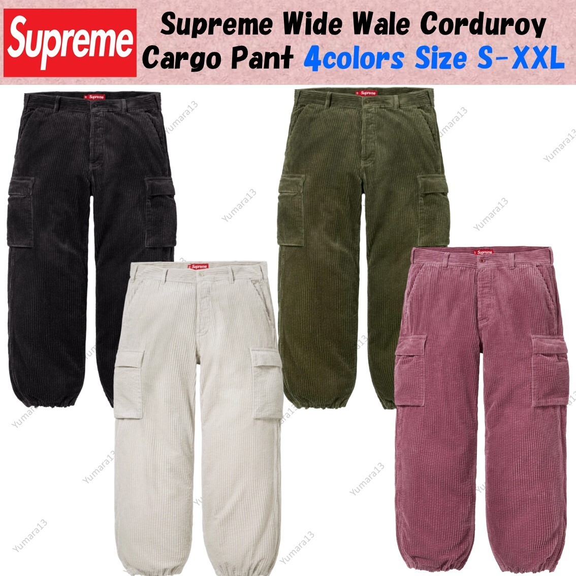 Supreme Wide Wale Corduroy Cargo Pant 4colors Size S-XXL | eBay