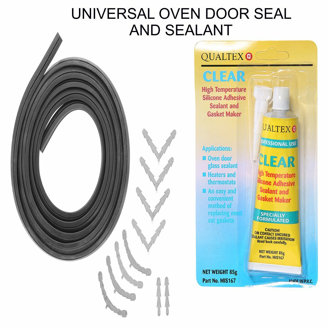 OVEN COOKER 3 OR 4 SIDED DOOR SEAL RUBBER GASKET & SEALANT GLUE