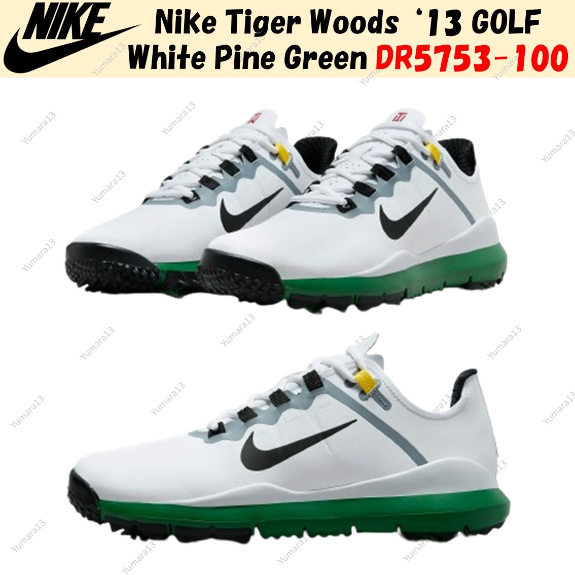 シューズ(男性用) 27cm NIKE TIGER WOODS '13 DR5753-100(T) Nike Tiger Woods TW '13 Retro Wide 'Masters' DR5753-100