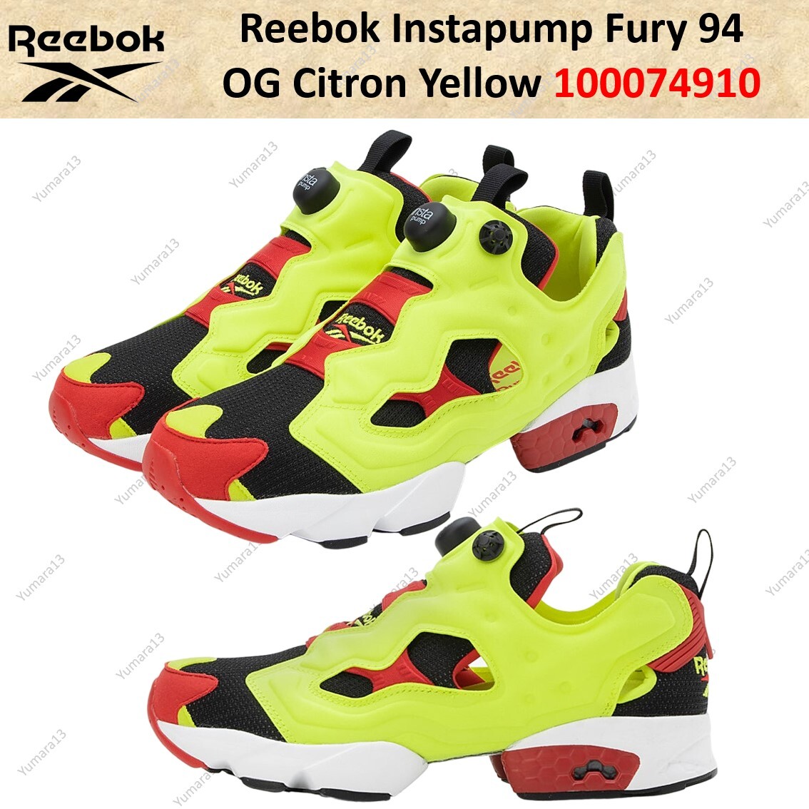 Reebok Instapump Fury 94 OG Citron Yellow 100074910 Men's