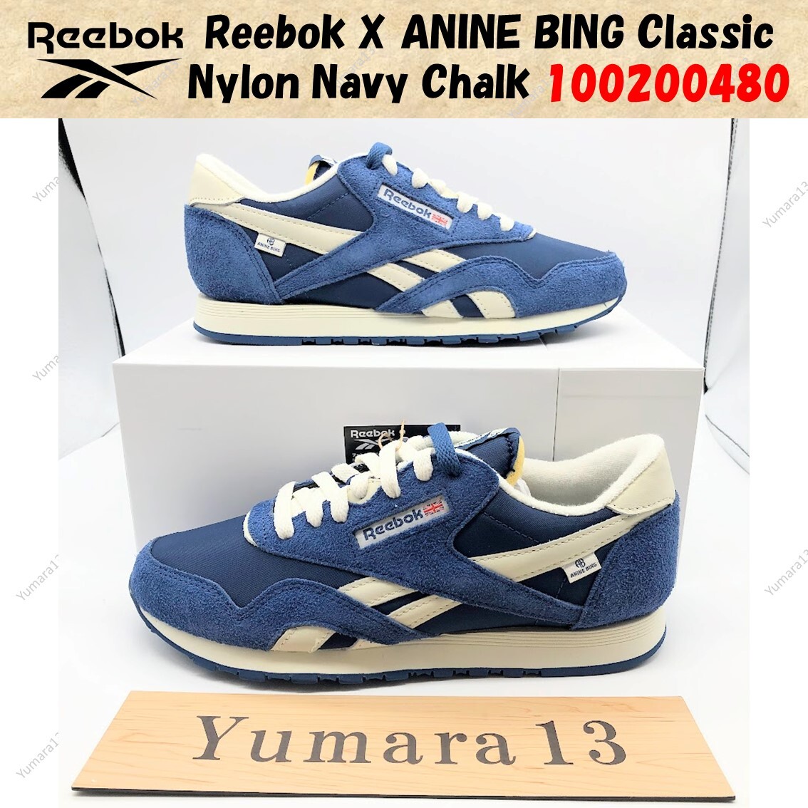 Pre-owned Reebok X Anine Bing Classic Nylon Navy Chalk 100200480 Men's Size