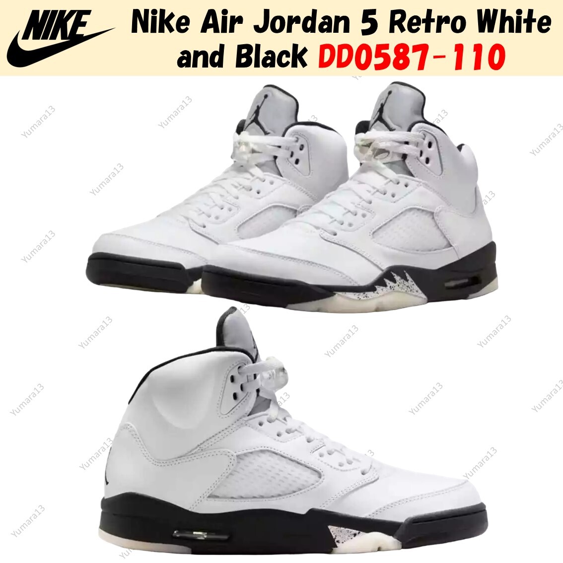 シューズ(男性用) Nike Air Jordan 5 Retro \"White and Black 8/10発売｜Nike Air Jordan 5 Retro 