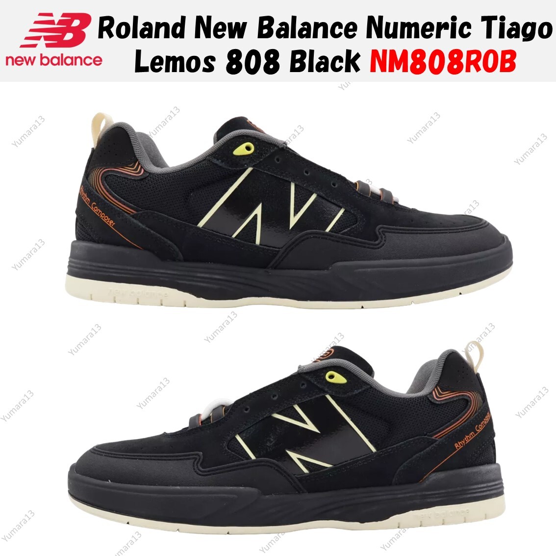 Roland × New Balance Numeric Tiago Lemos Roland New Balance Numeric Tiago Lemos 808 Black NM808ROB