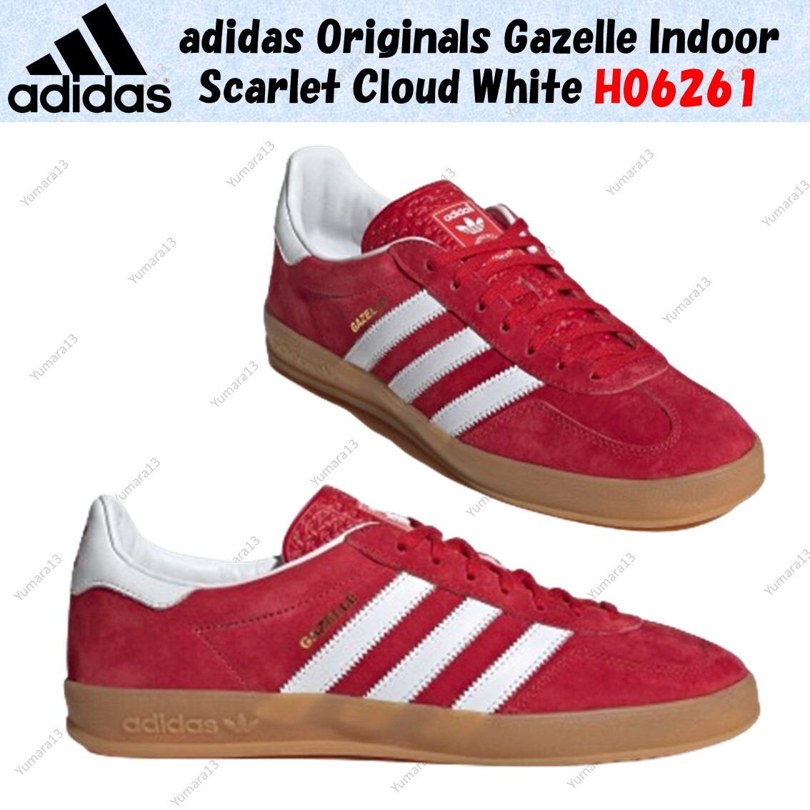 ★アディダス★GAZELLE INDOOR★H06261★Scarlet adidas Originals Gazelle Indoor Scarlet Cloud White H06261