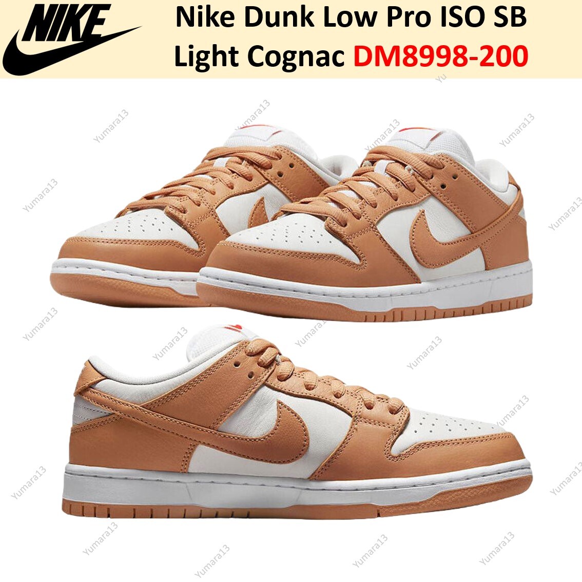 Nike Dunk Low Pro ISO SB Light Cognac DM8998-200 Men's Size