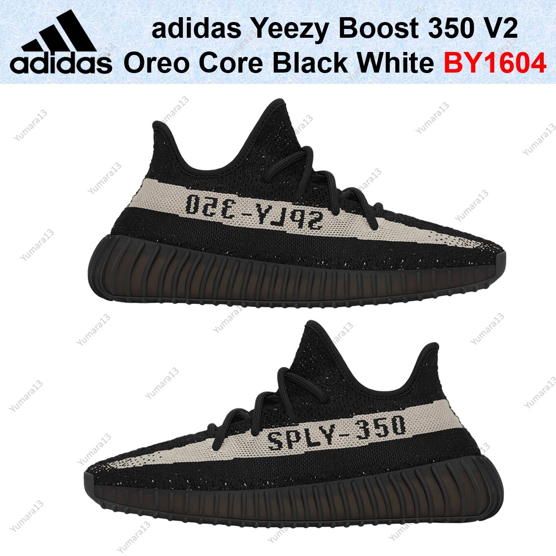 adidas YEEZY BOOST 350 V2 OREO イージーブースト BY1604 adidas Yeezy Boost 350 V2 Oreo Core Black White BY1604 Used