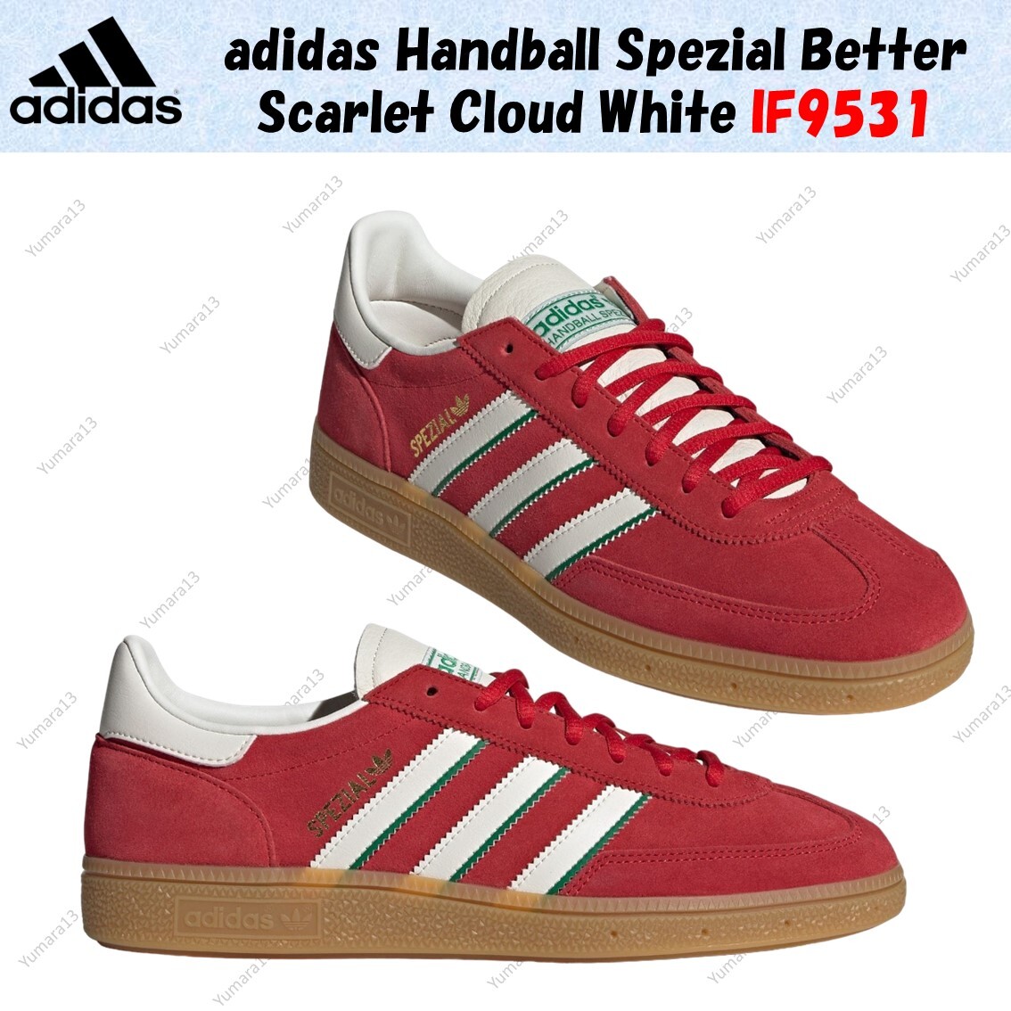 ★関税込★Adidas Spezial Handball IG6191★早期完売★ WORN Adidas Handball Spezial 'Red' IG6191 Size 11 WITH BOX