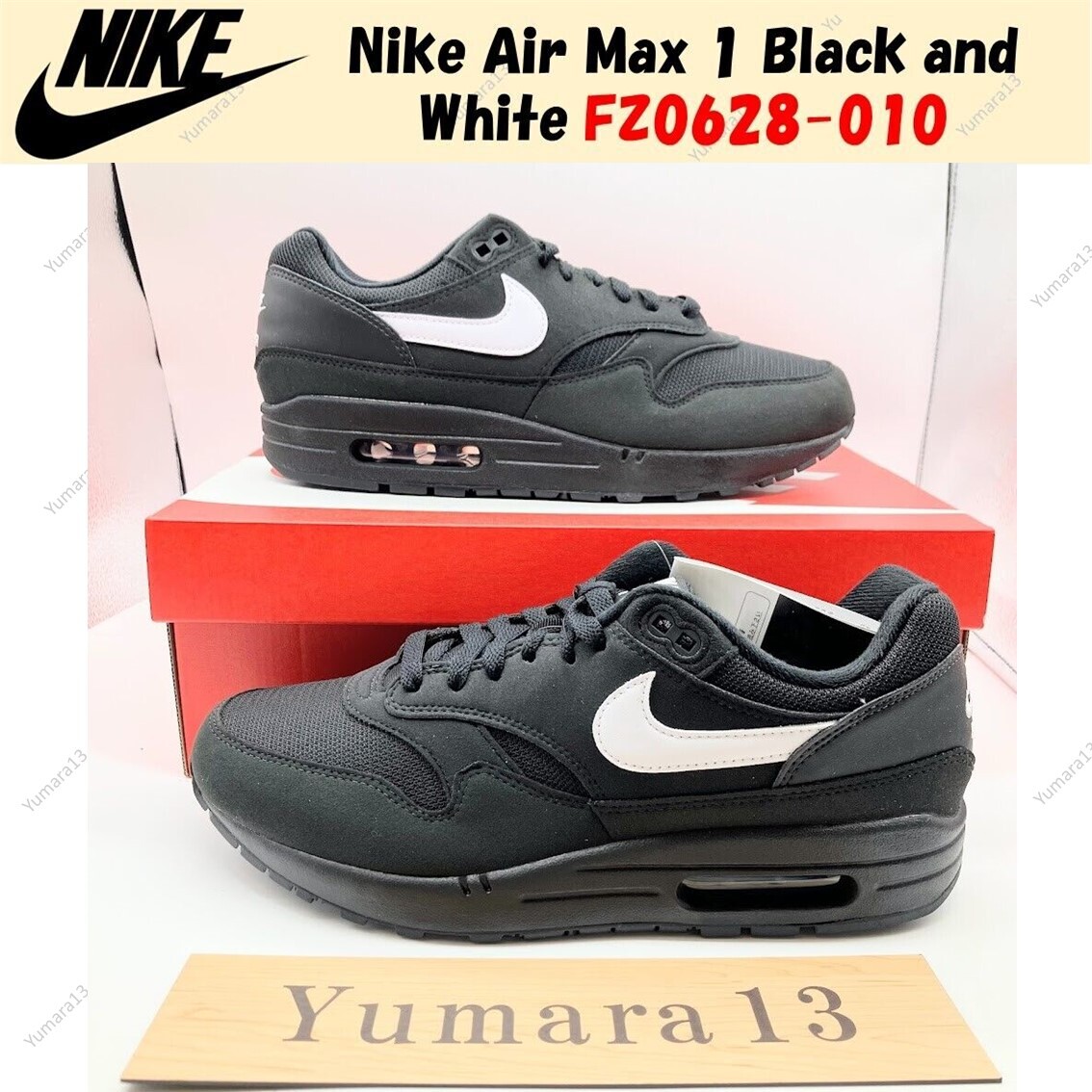 Nike Air Max 1 Black and White FZ0628-010 Men's Size | eBay