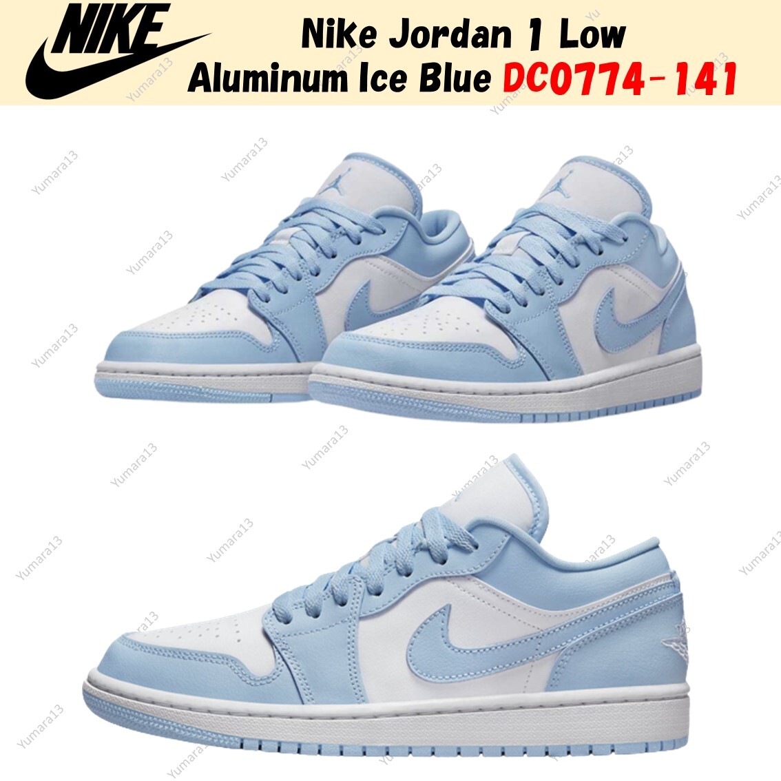 Pre-owned Jordan Nike Wmns  1 Low Aluminum Ice Blue Dc0774-141 Us 5-15 Brand