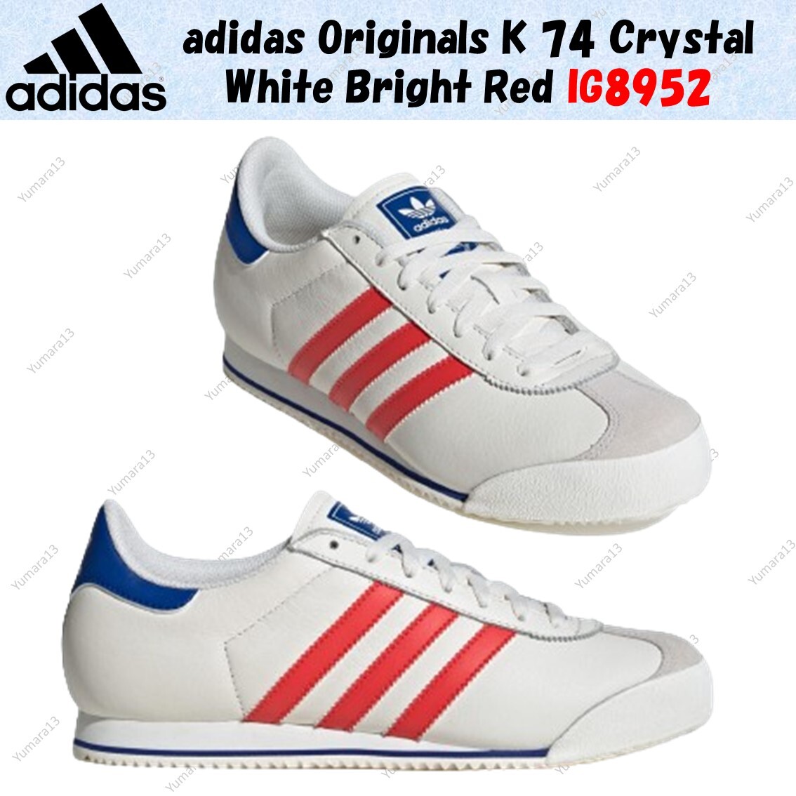 adidas ☆ Originals K 74 ‘White Red Blue’ adidas Originals K 74 Crystal White Bright Red Royal Blue