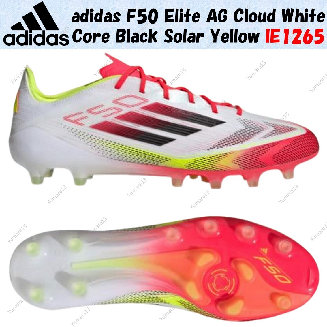 シューズ adidas F50 ELITE AG IE1265 adidas F50 Elite AG Cloud White Core Black Solar Yellow